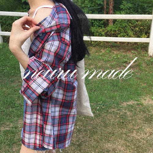 [made] 블루 타탄 체크셔츠 pyt