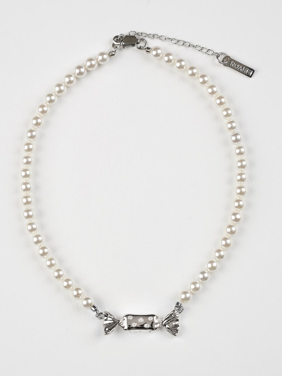Candy Pearl Necklace-Silver