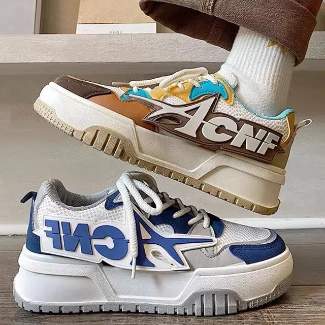 배색 레터링 포인트 운동화 로우 슈즈 MO786