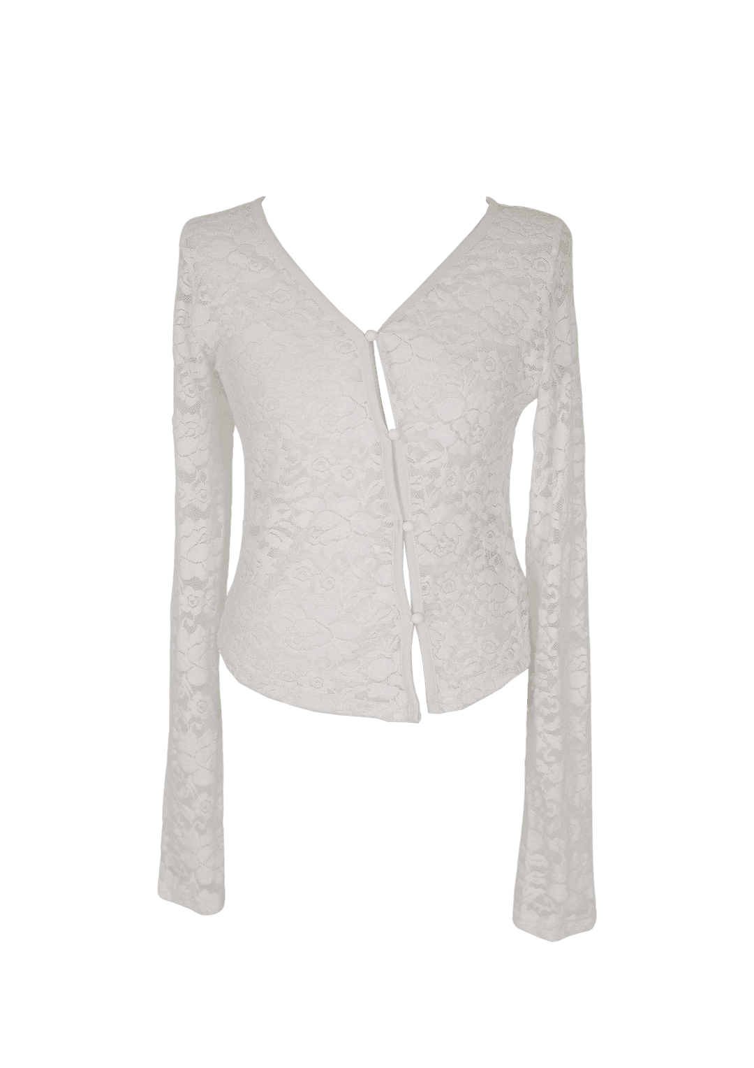 [Sepia] Flower unbal cardigan (Ivory)
