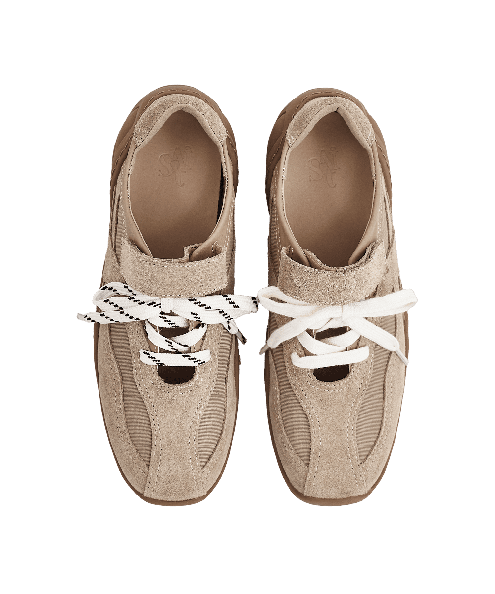 바인 소가죽 레이스업 메리제인 스니커즈 (3cm/6cm)