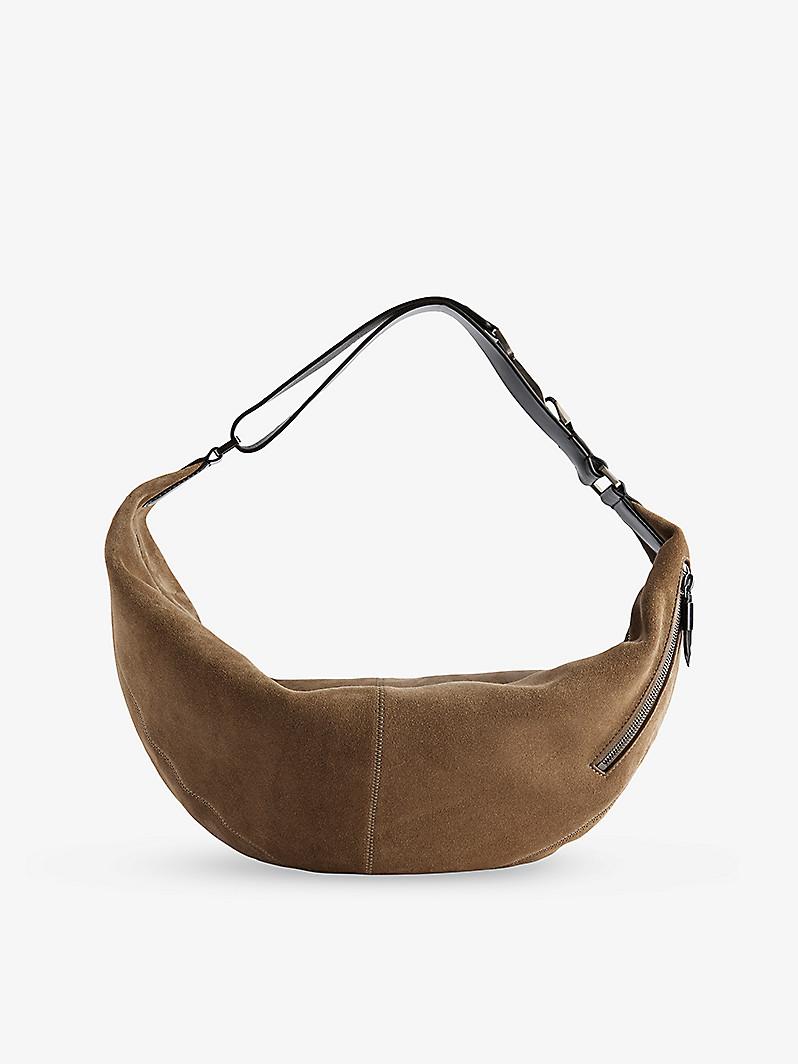 퀴버 클립 스웨이드 숄더 백