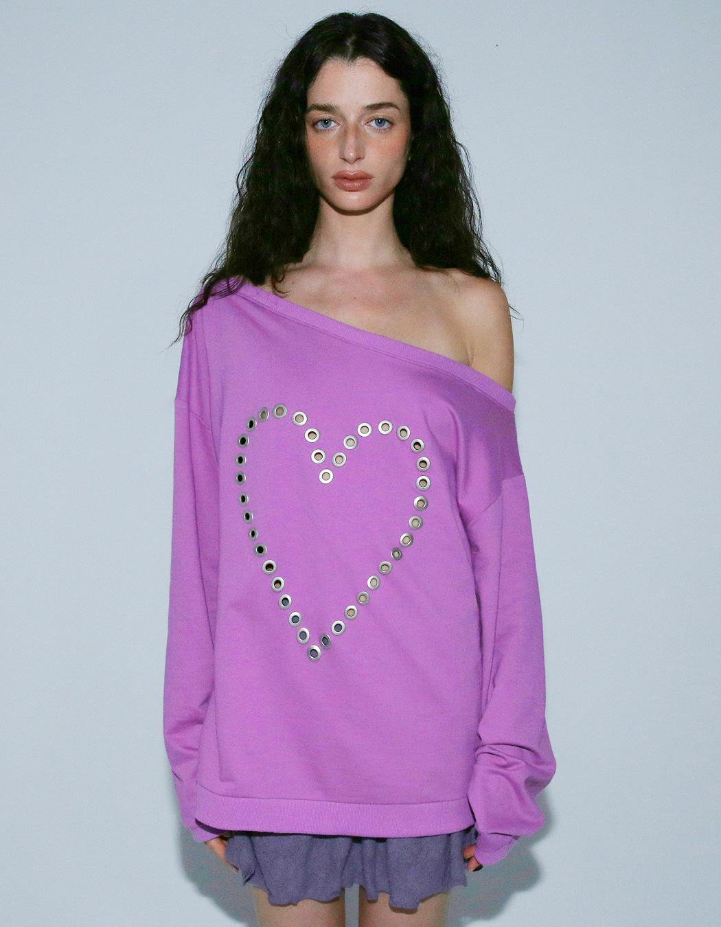 LOVE EYELET SWEATSHIRT, PINK