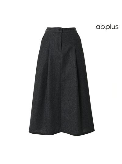 [ab.plus] 원버튼 핀턱 포켓 백밴딩 스커트 (LSY1MS32A)