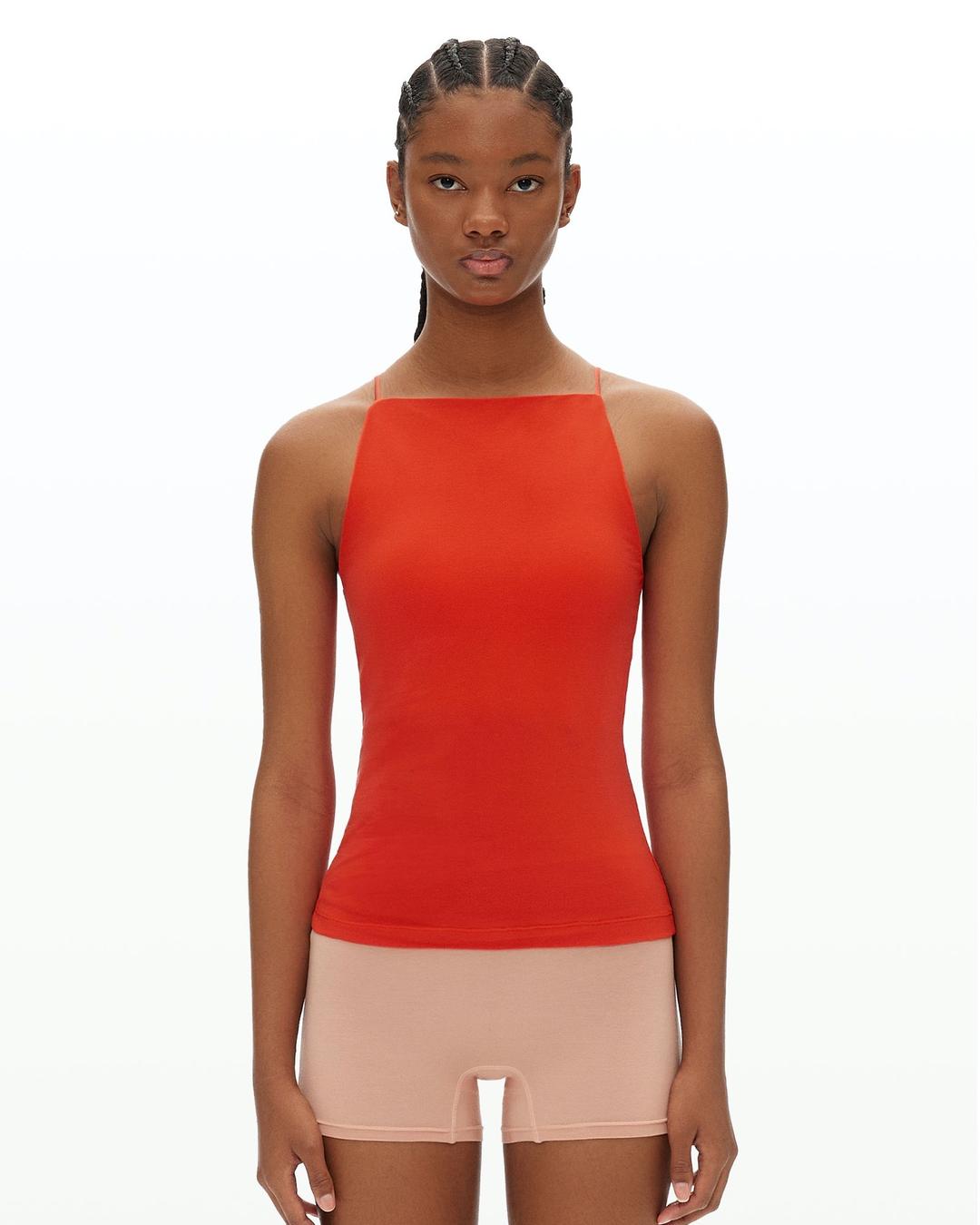 hoopoe halterneck top, bulit-in bra
