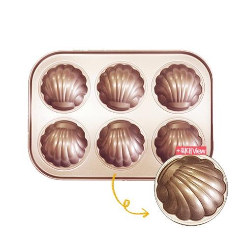 둥근조가비팬 6구 조가비틀 마들렌 양과자 머핀 푸딩