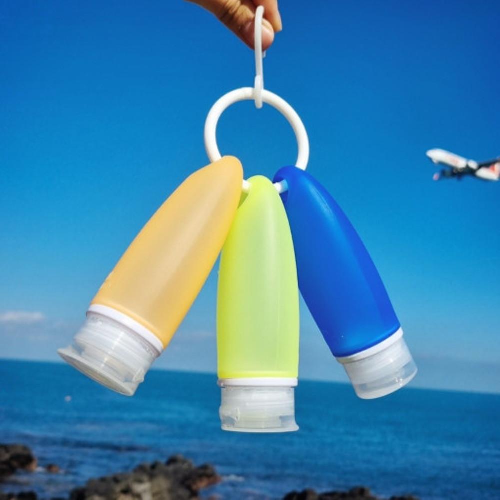 트투 실리콘공병 수영장 여행용 고리형 휴대용 샴푸통 89ml 3개 세트 : 트라이투게더