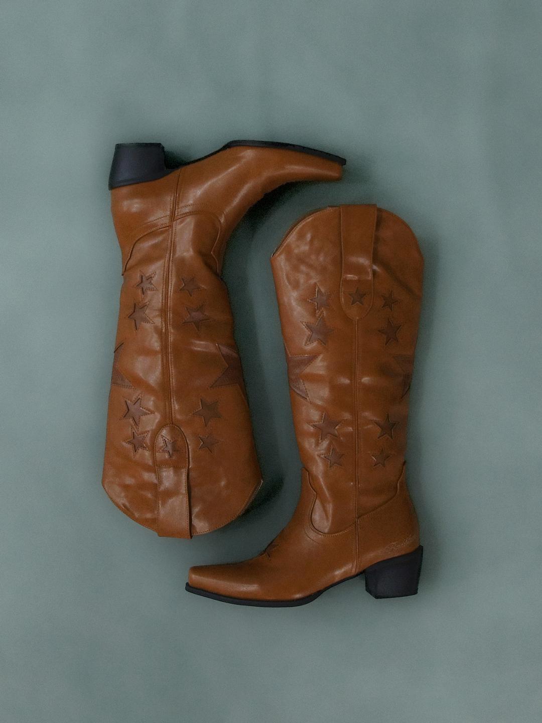 Leather Cowboy Boots Brown