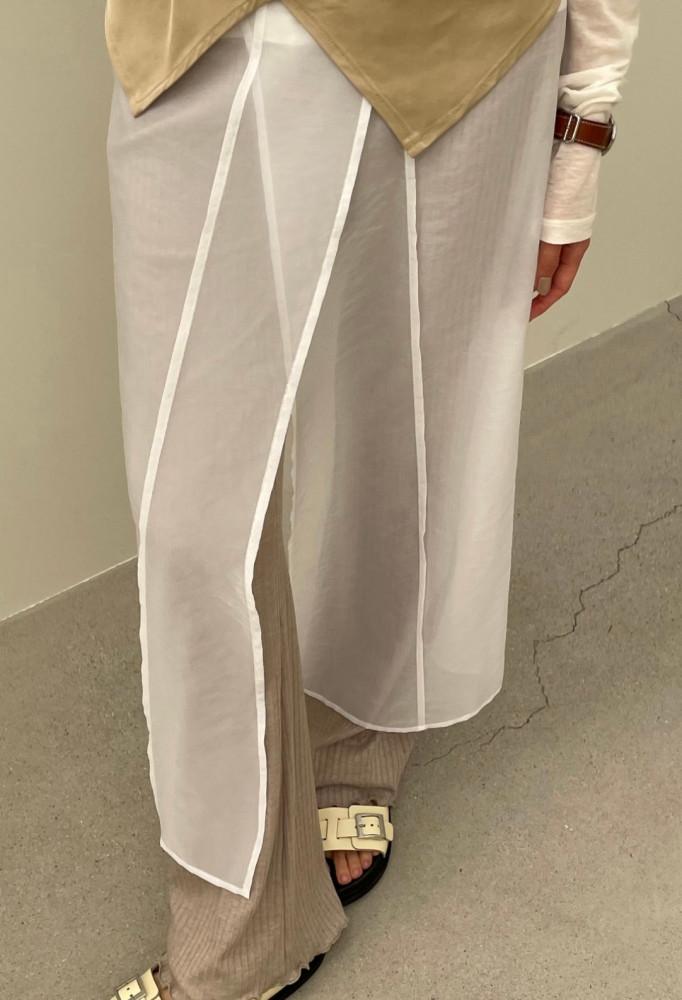 atmosphere 매치 롱스커트 (2color) 앳머스피어 쉬폰치마 레이어드치마