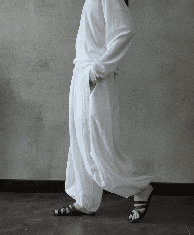 텐셀 커브드 볼륨 조거 팬츠