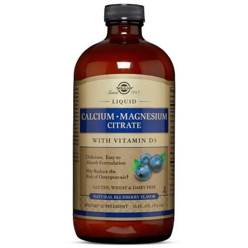 솔가 리퀴드 칼슘 마그네슘 구연산 비타민 D3 내추럴 블루베리, 473ml, 1개 - 비타민/영양제 | 쿠팡