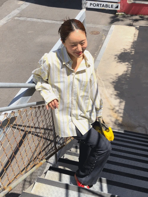 니오 오버핏 시어서커 셔츠