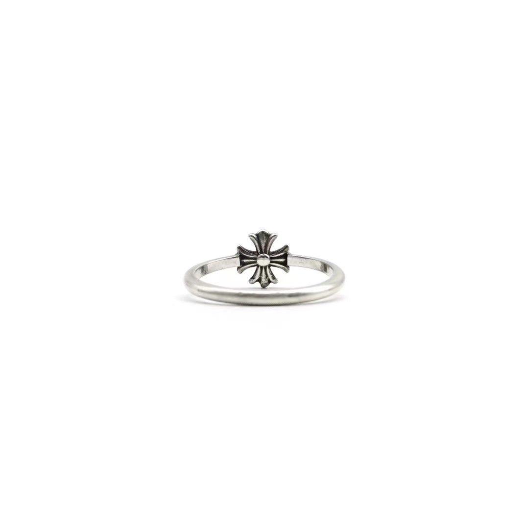 Chrome Hearts 925 Silver Bubblegum Cross Ring