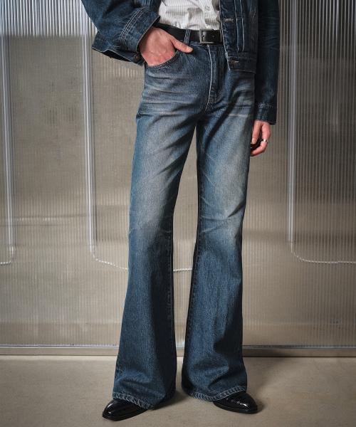 잔느 플레어 데님 프렌치 블루