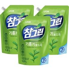 참그린 안심 녹차 뽀드득 주방세제  1.2L, 3개
