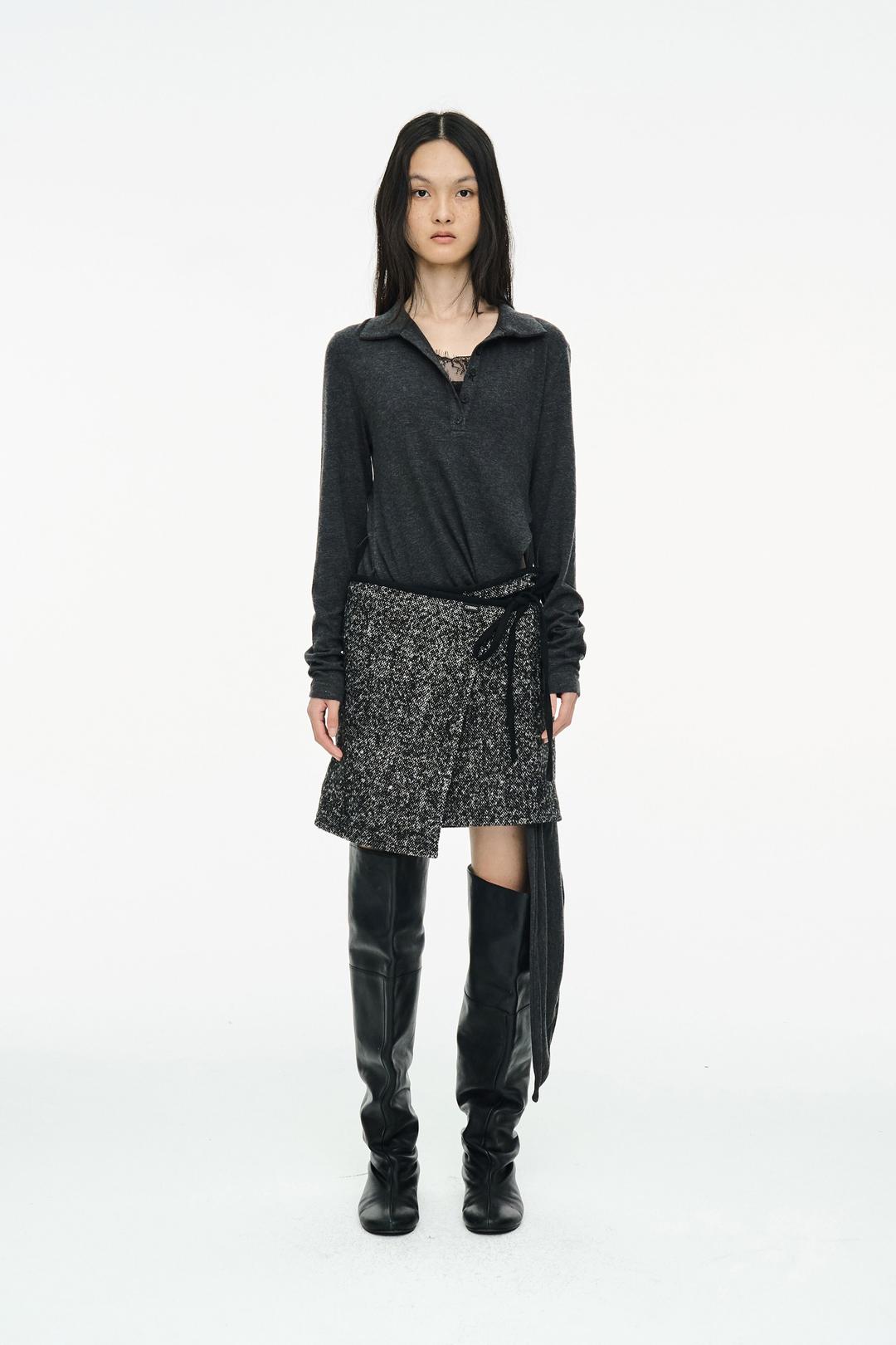 String Wool Cape / Black