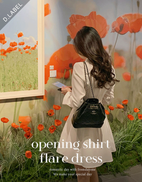 [La belle rose]오프닝 셔츠 플레어원피스(미니,롱.ver)