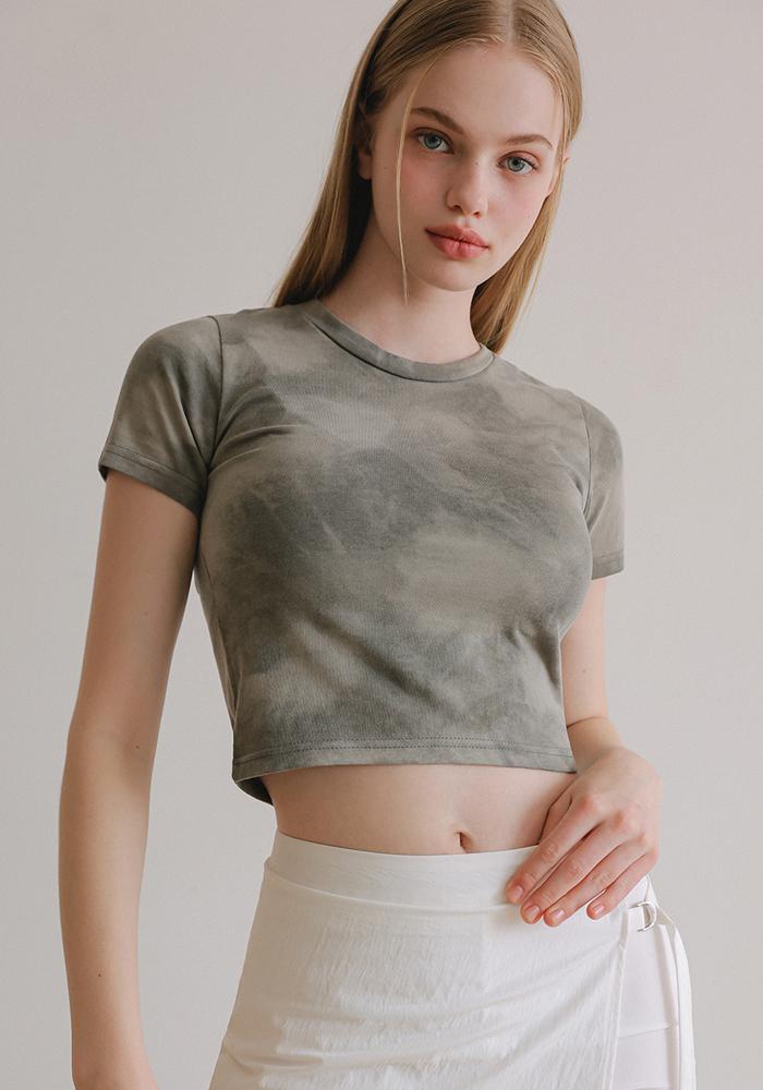 타이다이 크롭 숏 슬리브
