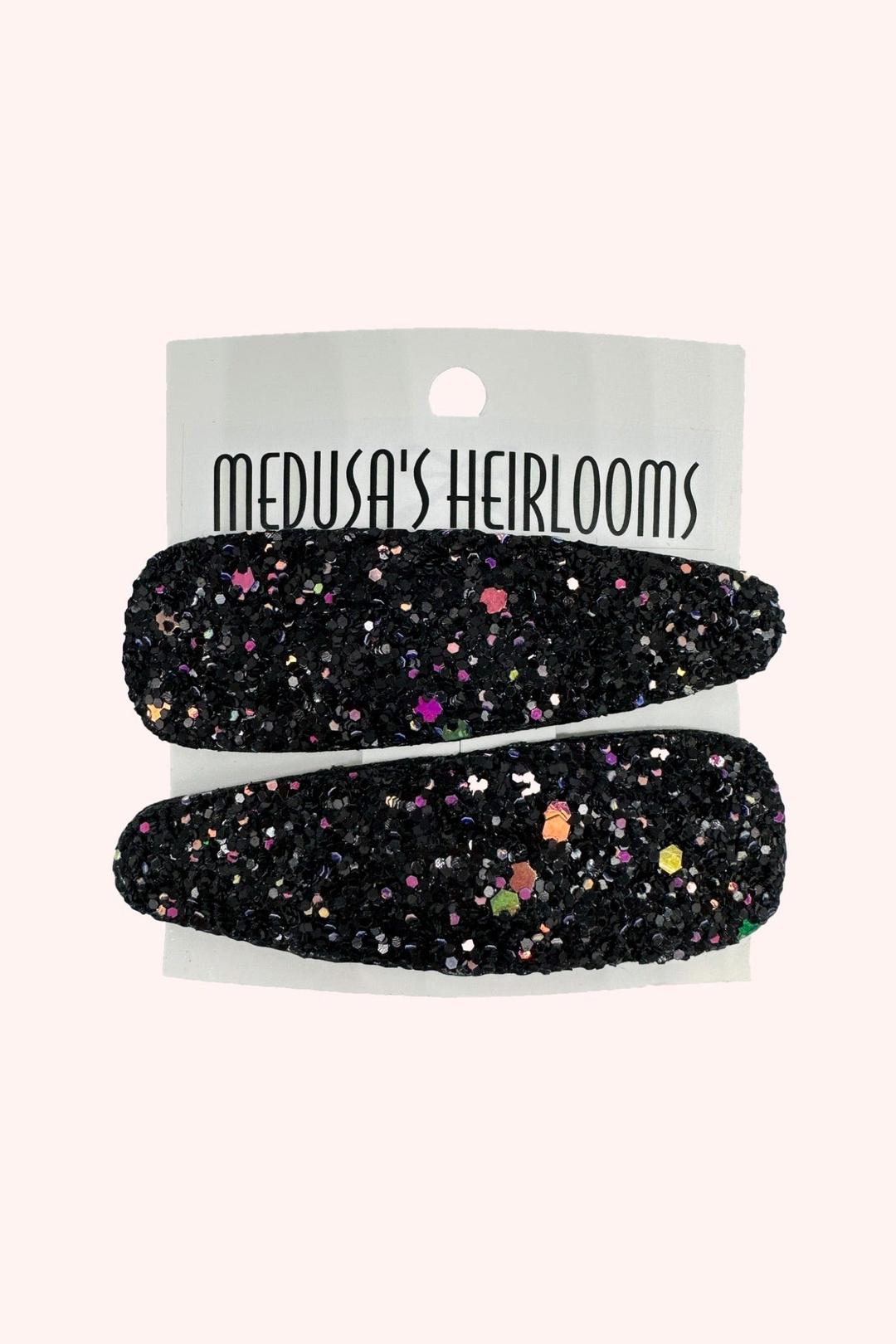 Glitter Snap Clip Black Multi
