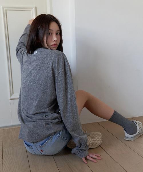 mini label lily long sleeve t-shirt (4Color)