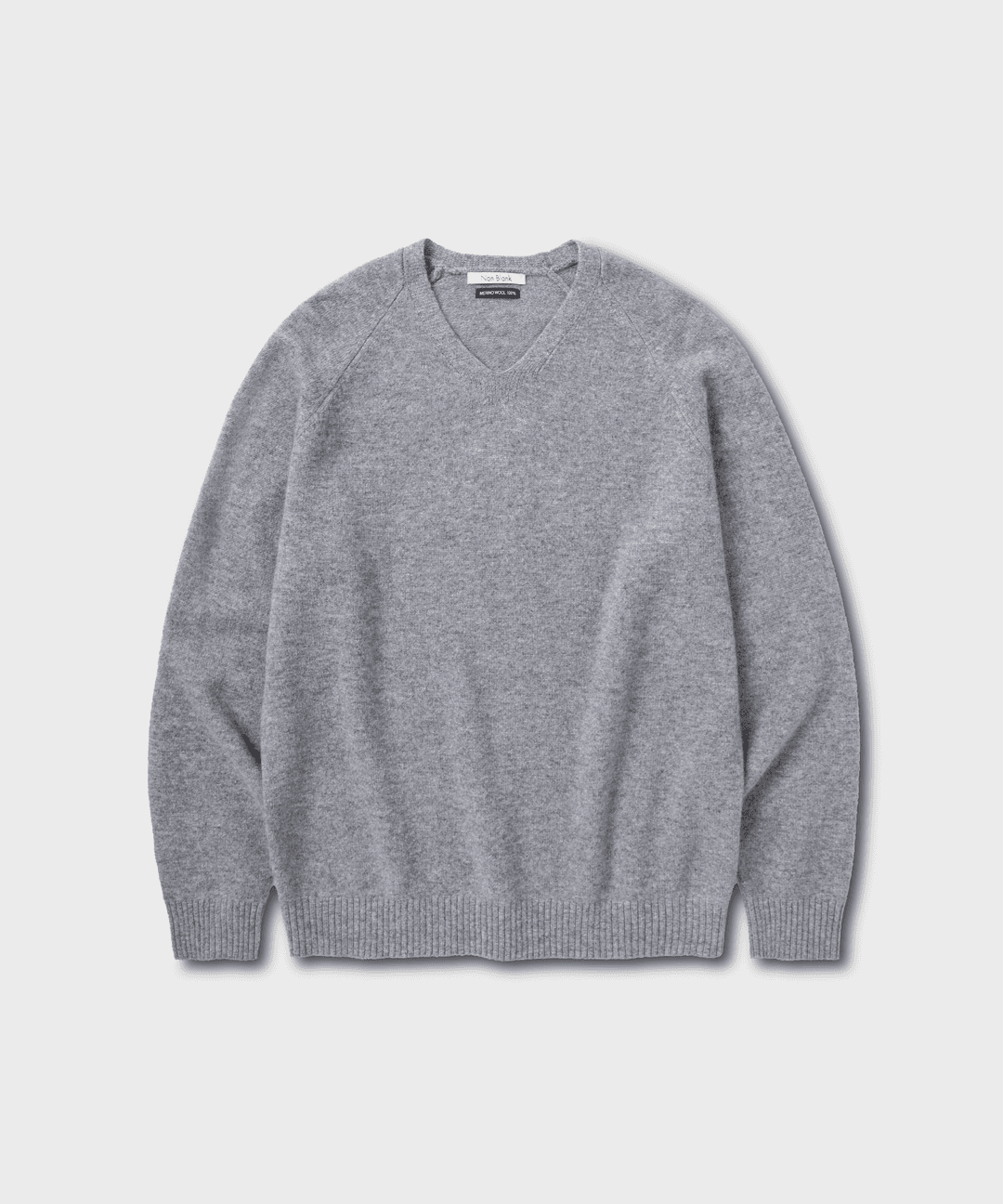 데일리 메리노 울 브이넥 니트_MELANGE GREY