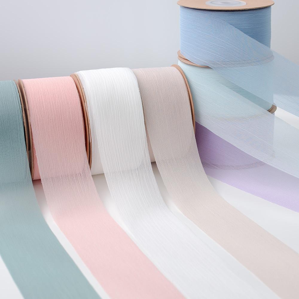 시스루 쉬폰 오간디 리본 청첩장 선물 포장 리본 끈 38mm