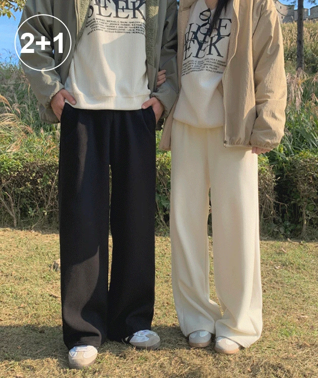 [1+1+1][남녀공용] 이븐 코듀로이 기모 와이드 팬츠