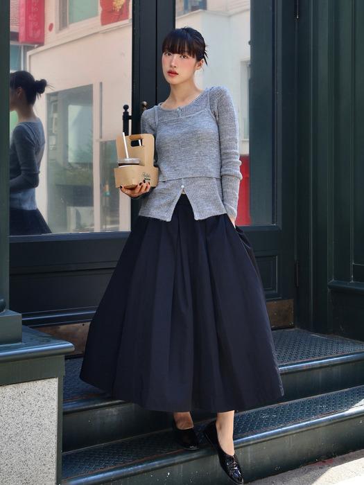 [단독][6차 리오더] 롱 플리츠 풀 스커트_black