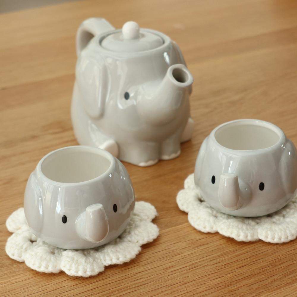 에프터눈 티팟세트 귀여운 도자기 차우리기 티포터 4종