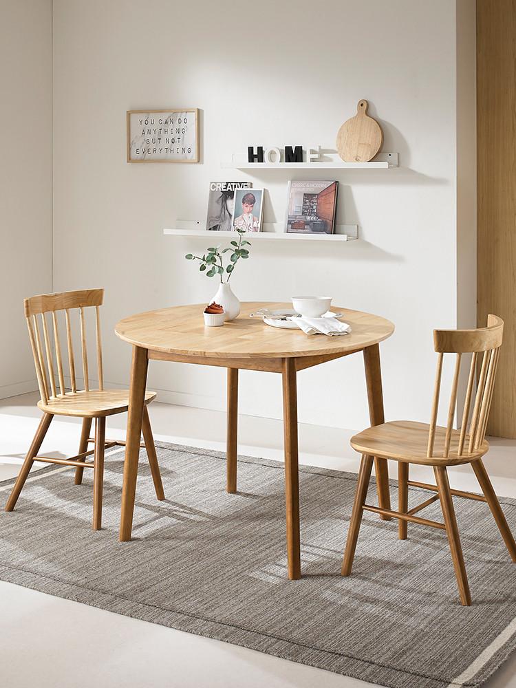 라로퍼니처 아몬드 1000 원형 테이블 원목 2인용 4인용 식탁 세트