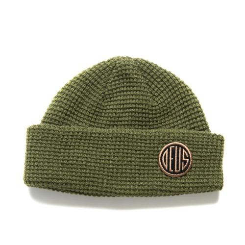 PILL WAFFLE BEANIE (DARK OLIVE)