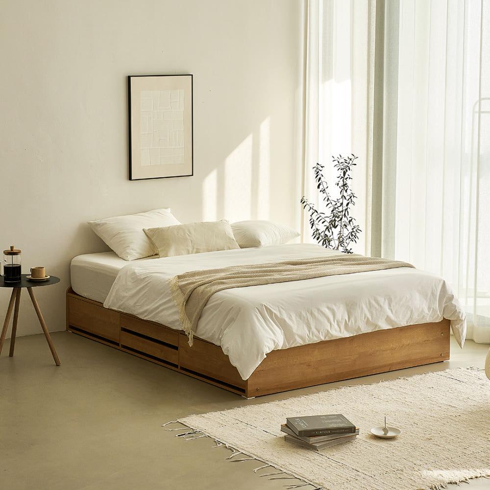 눕 이지 무헤드 4단 멀티 수납 침대 프레임 슈퍼싱글 SS 2colors