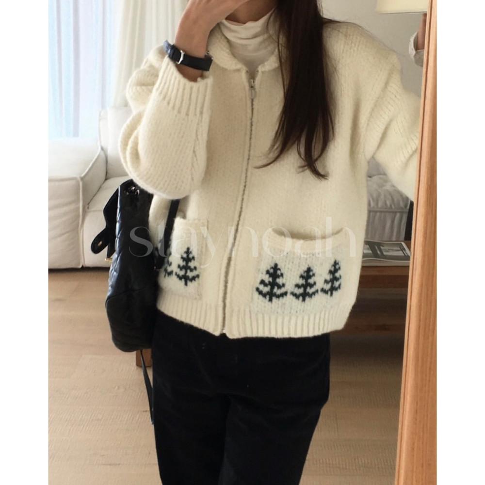 (당일) overtake 오버테이크 둥근 트리 가디건 울 니트 집업 cd (2c)