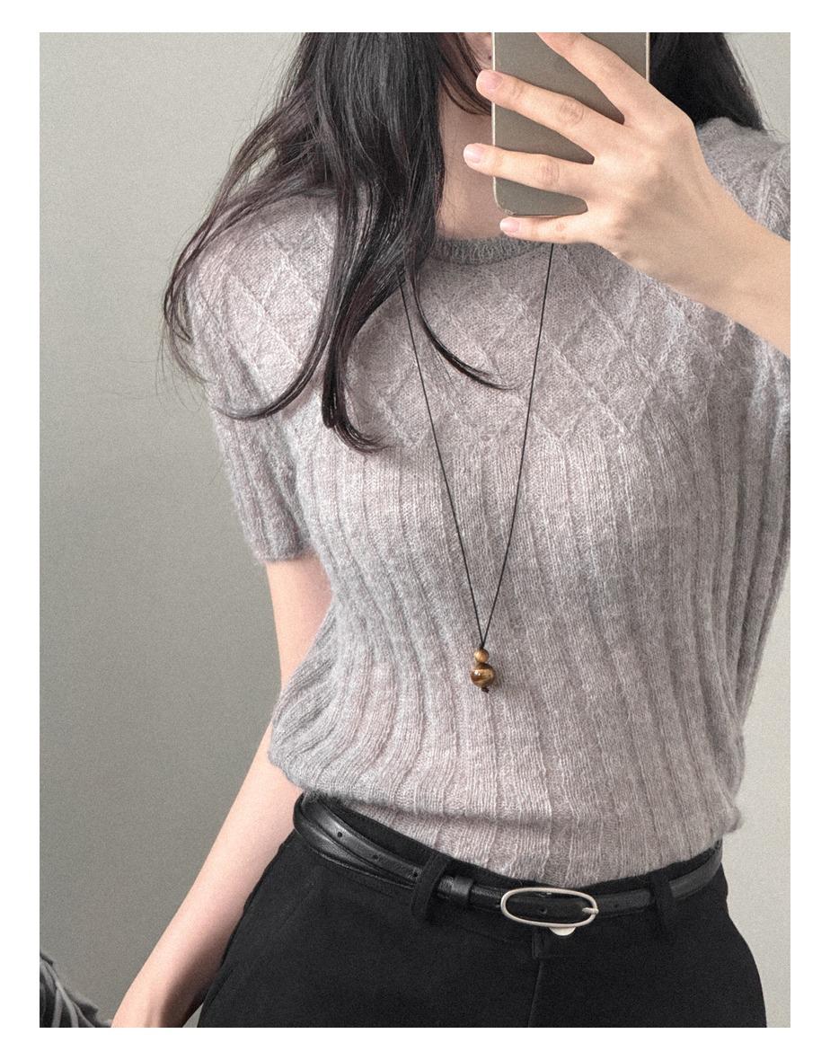 [7일소요] 듀얼 위브드 하프 니트 [그레이]