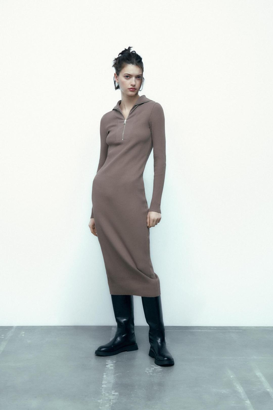 드레스 집업 RIBBED DRESS WITH ZIP 227446270