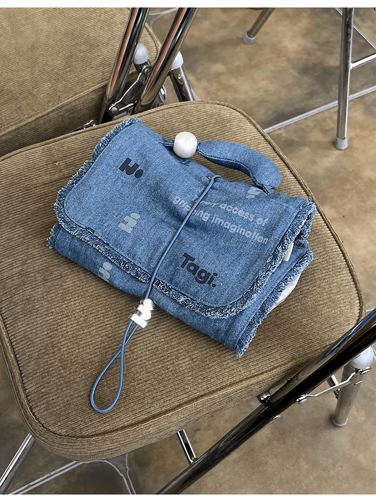 Tagi.Egg roll hadou storage bag - Cowboy newspaper / 55CM*22.5CM