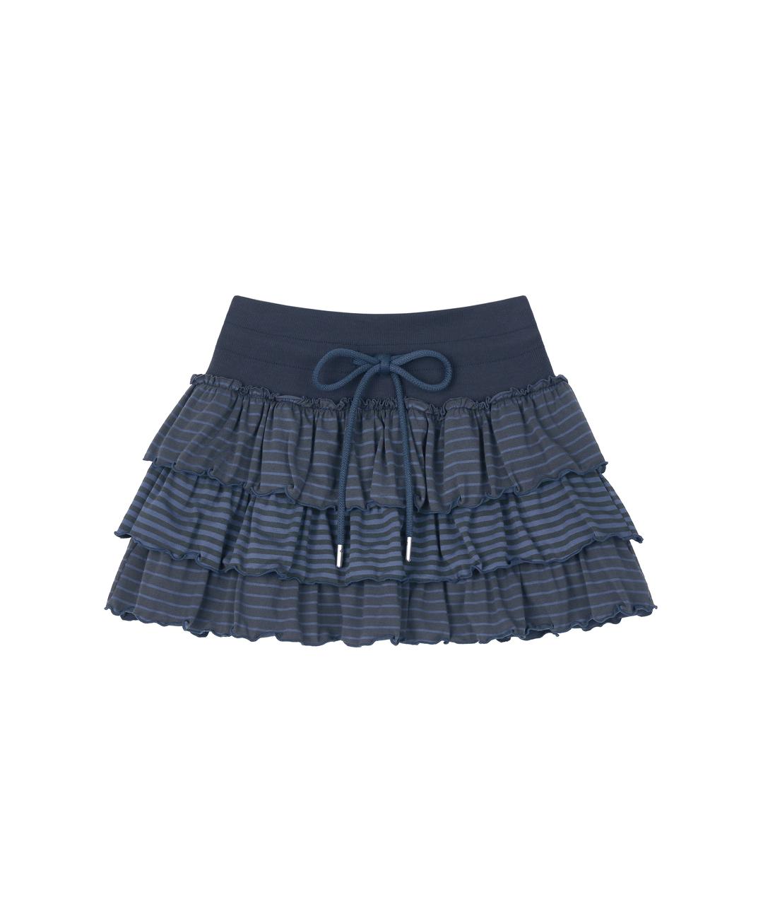STRIPED CANCAN SKIRT - NAVY