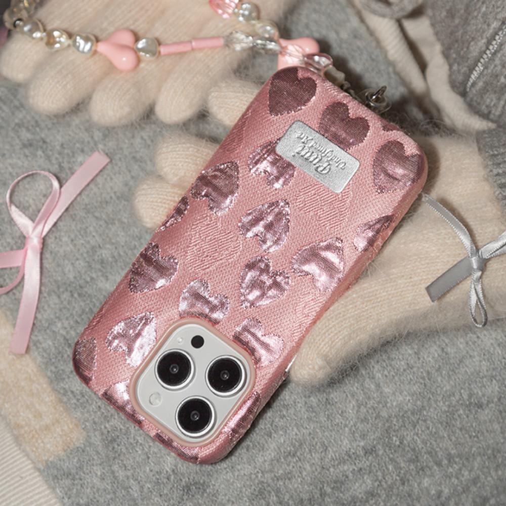 masiondegreen 아이폰 호환용 폰케이스 y2k 블링 하트 독특한 휴대폰 케이스