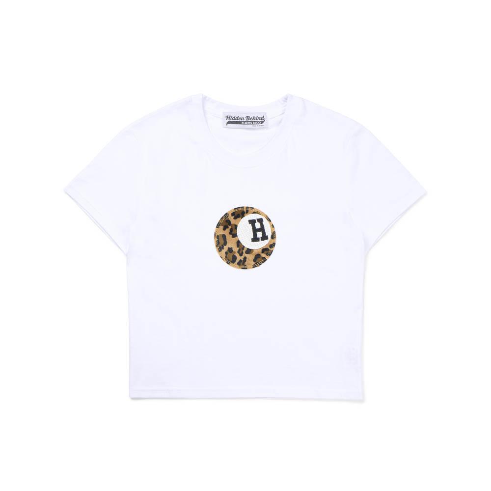 H-ball applique crop t-shirt (white)