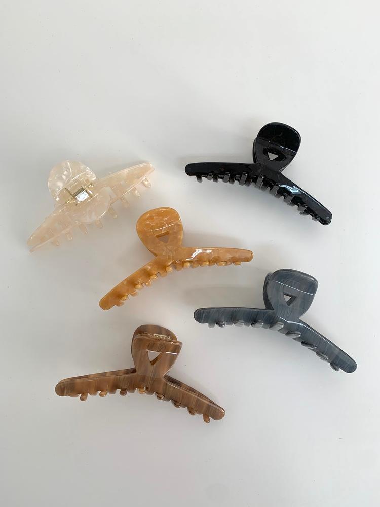 [1+1당일] 28col 8종 셀룰로오스 헤어집게핀 / 꼬임 반달 사각 쉘