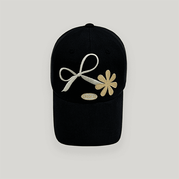 Black Ribbon Clover Cap