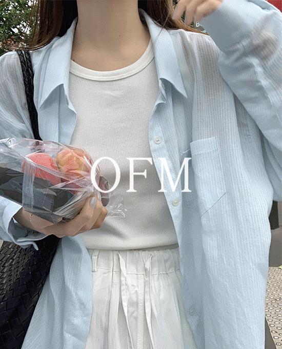 메리어라운드 [살안타템][장마룩][여름린넨남방베스트][ofm] 썸머 포켓 루즈핏 스트라이프 (nb)(린넨5%)