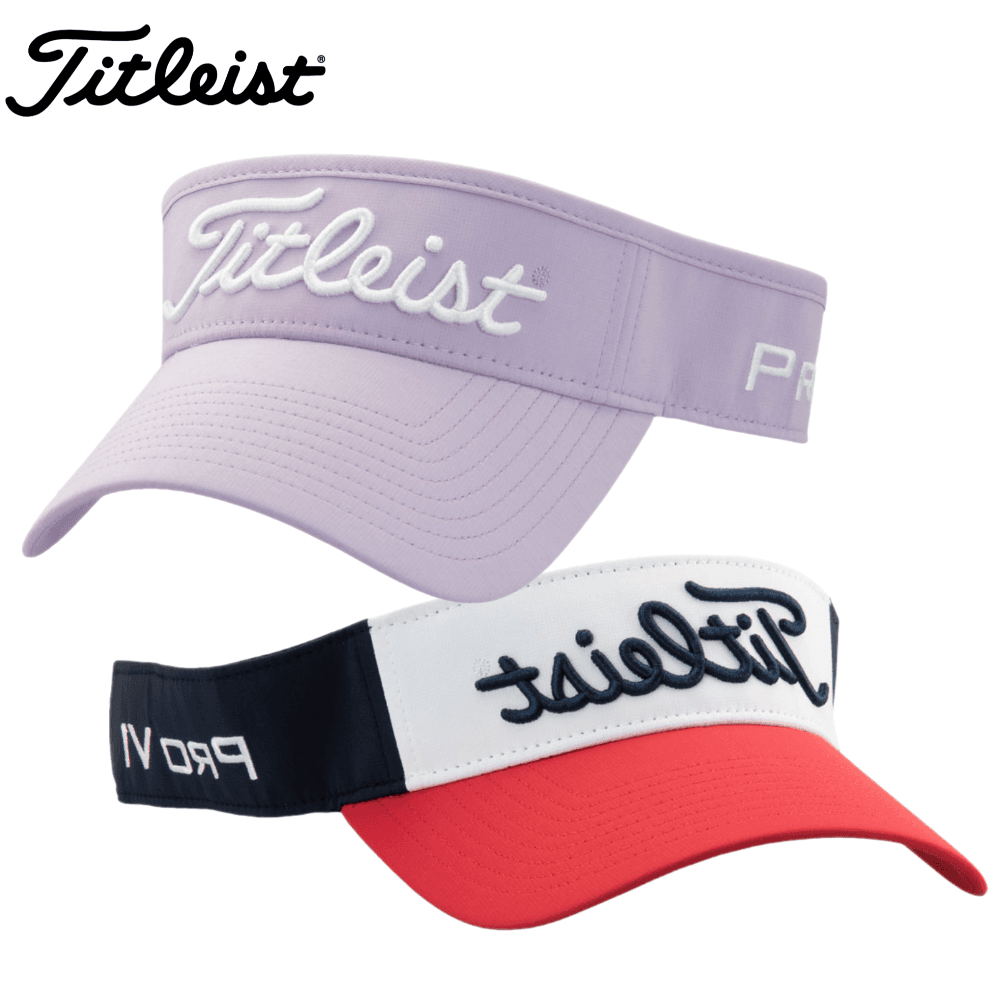 타이틀리스트 남성용 투어 퍼포먼스 골프 바이저 썬캡 모자 퍼플 레드