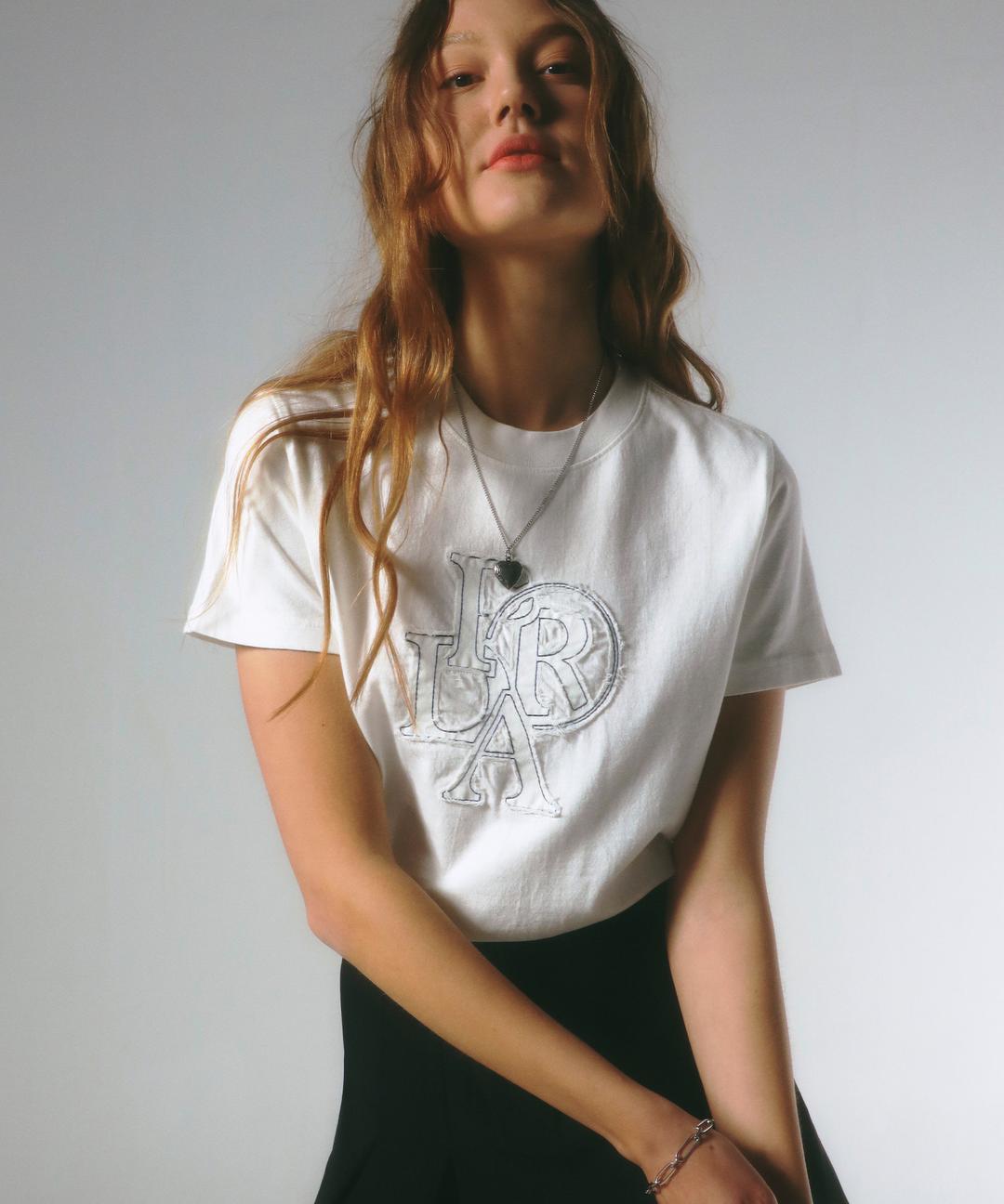 PRDA DENIM PATCH CREWNECK TEE WHITE