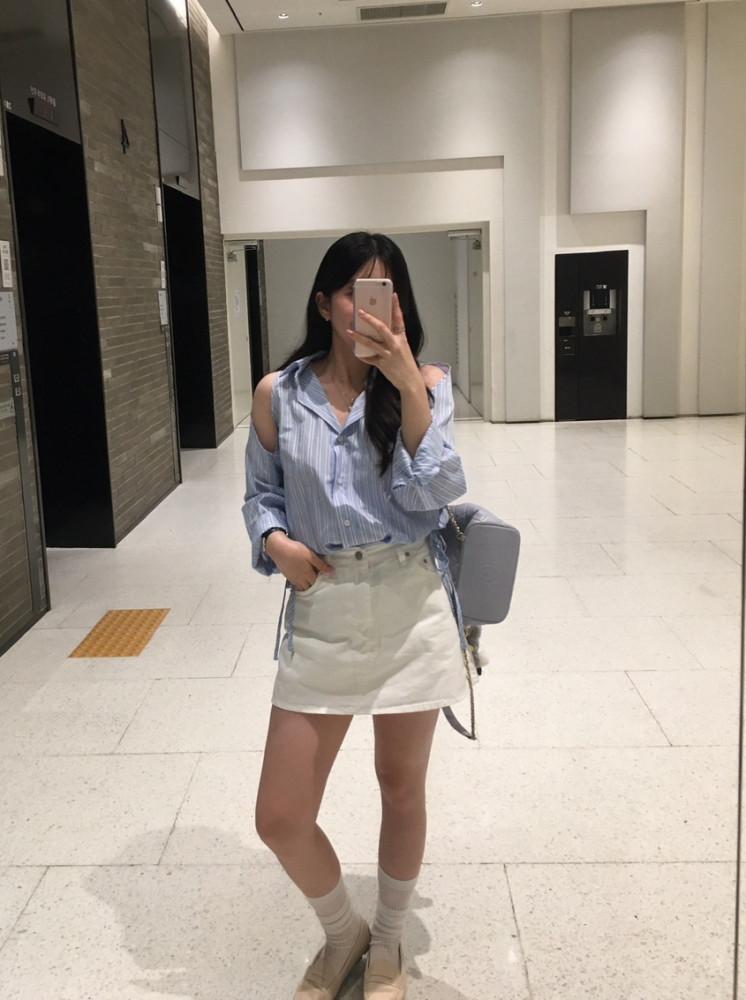 데이 코튼스커트팬츠 a라인 미니스커트 미니 데님 치마바지