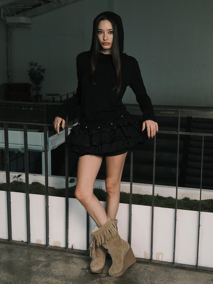 STUD HOODIE BLACK