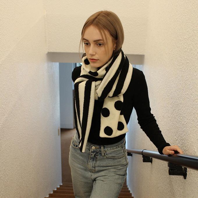 patchwork muffler (stripe&dot) [1/11 예약배송]