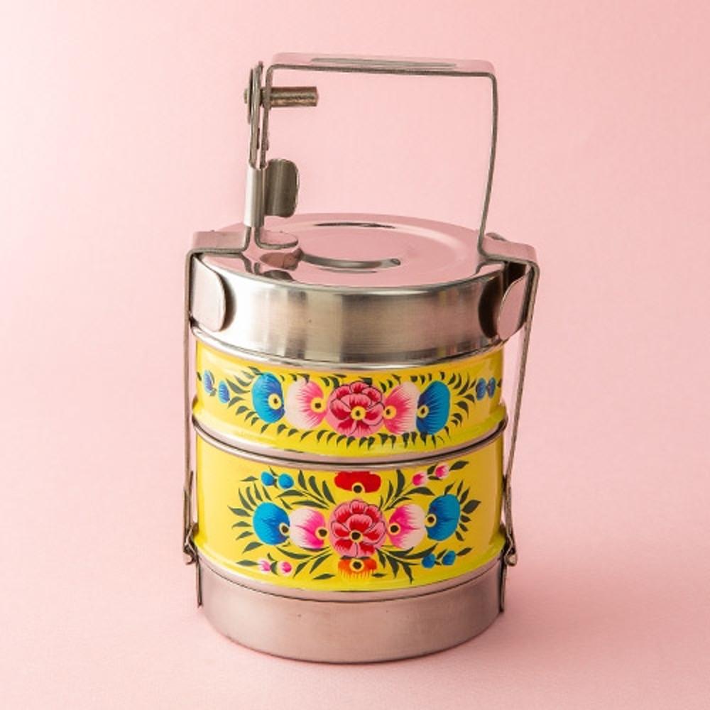 레트로 2단찬합 스텐 도시락 캠핑 휴대용 빈티지