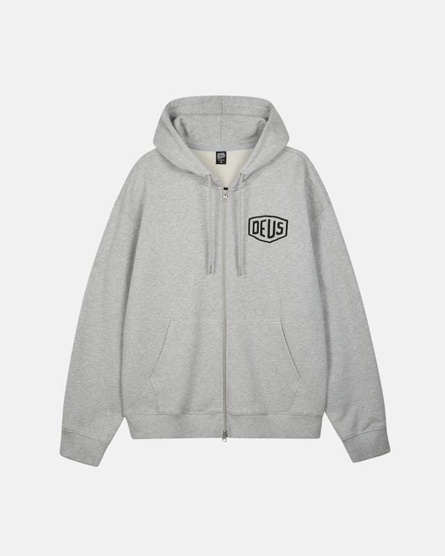 College Address Hoodie Zipup_M/Grey