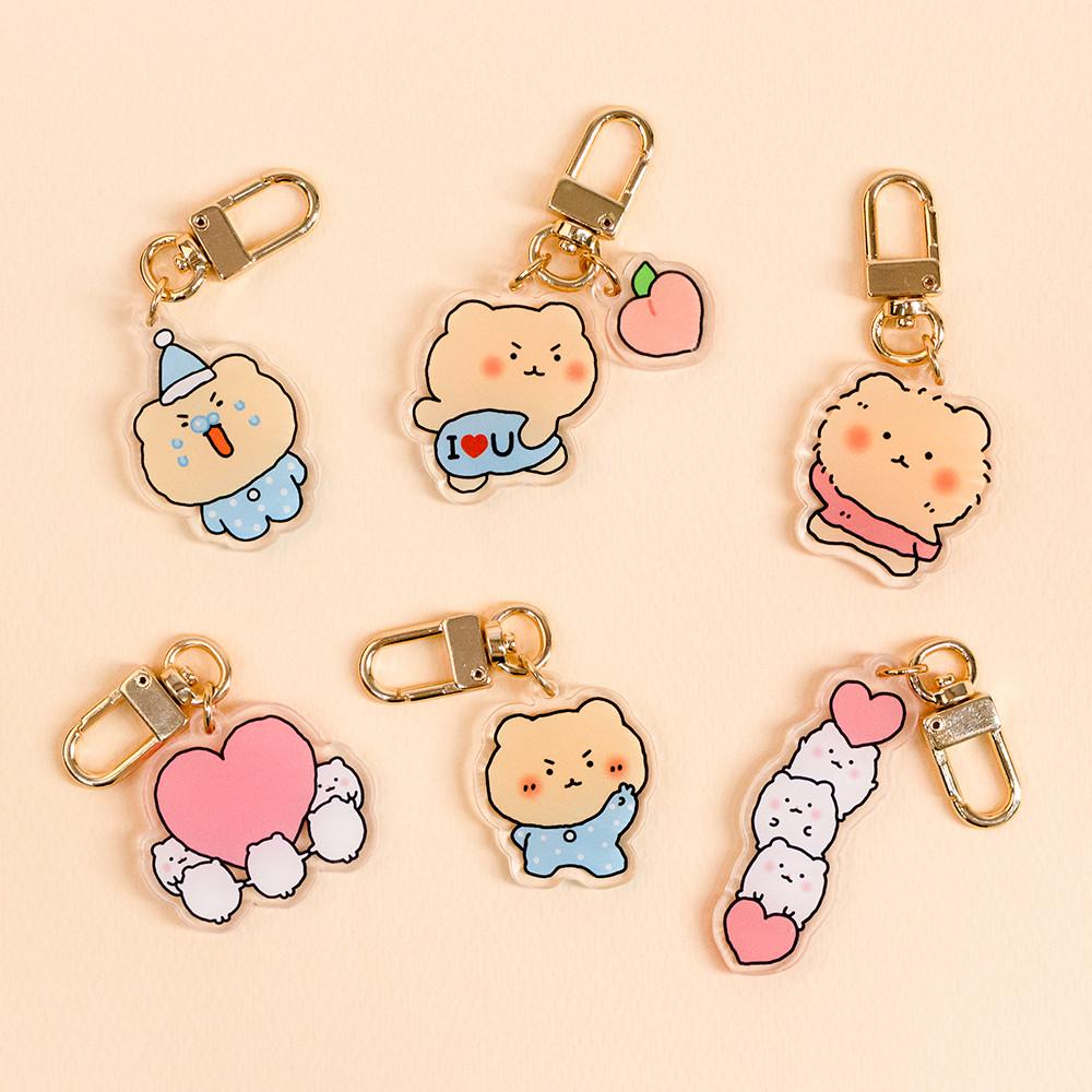 리뉴얼 망그러진곰 망그러진햄터 아크릴 키링 6종